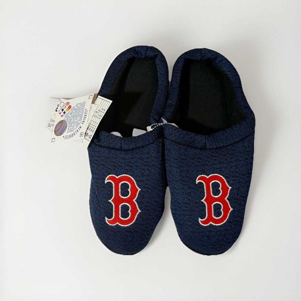 FOCO Boston Red Sox Knit Slippers Navy MLB House Shoes Men’s M 9-10 NWT